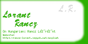 lorant rancz business card